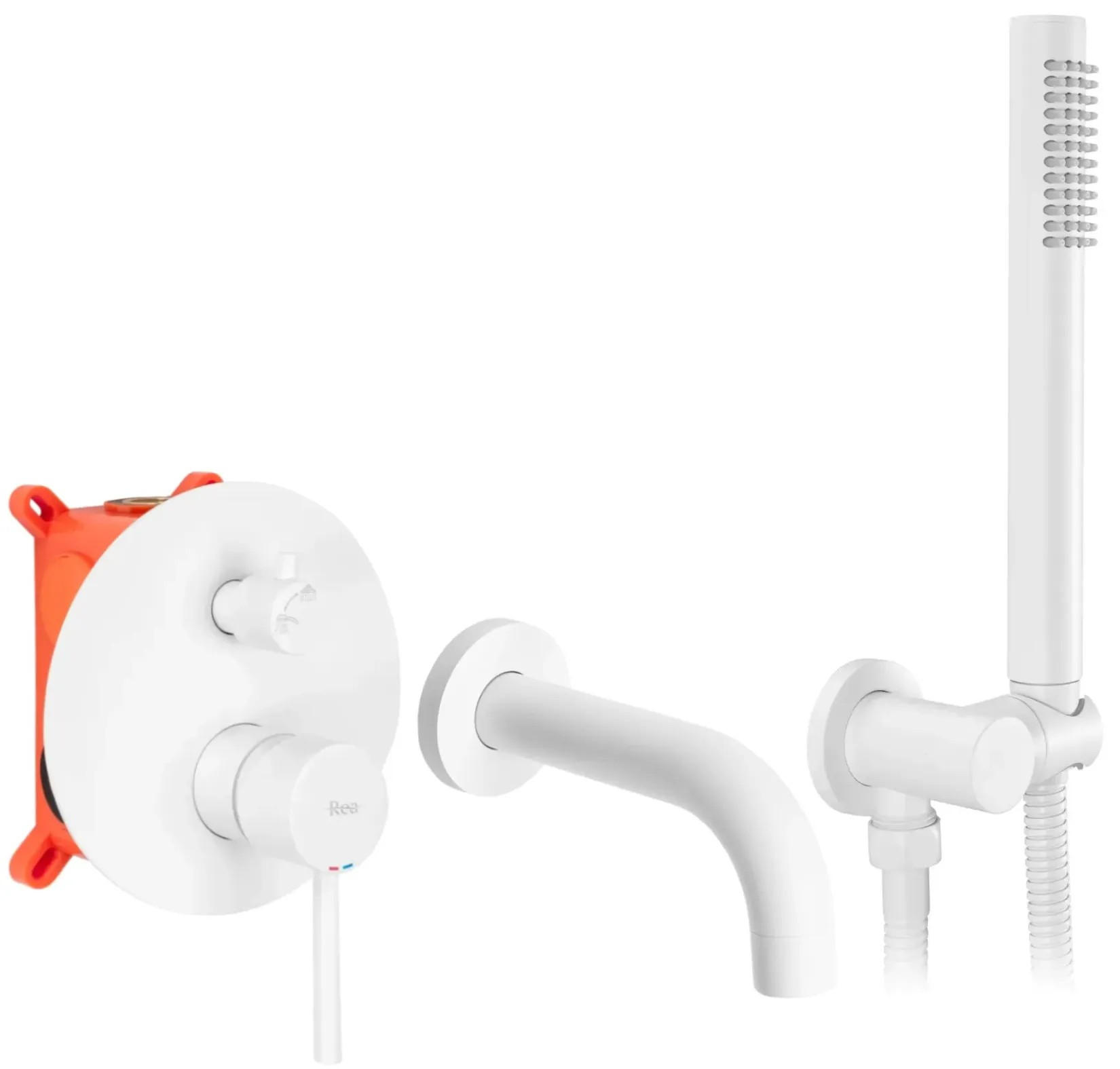 WANNENARMATUR Rea Lungo White + Box - Weiß, Metall (16/16/16cm) - REA