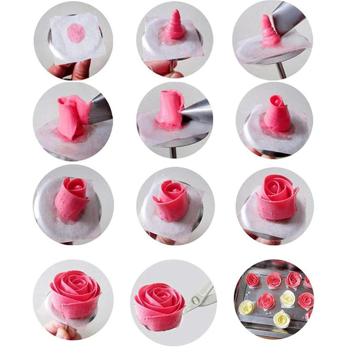 KUCHENDEKORATIONS-WERKZEUG-SET 12-teilig - Silberfarben, Metall (5/1.9/13cm)