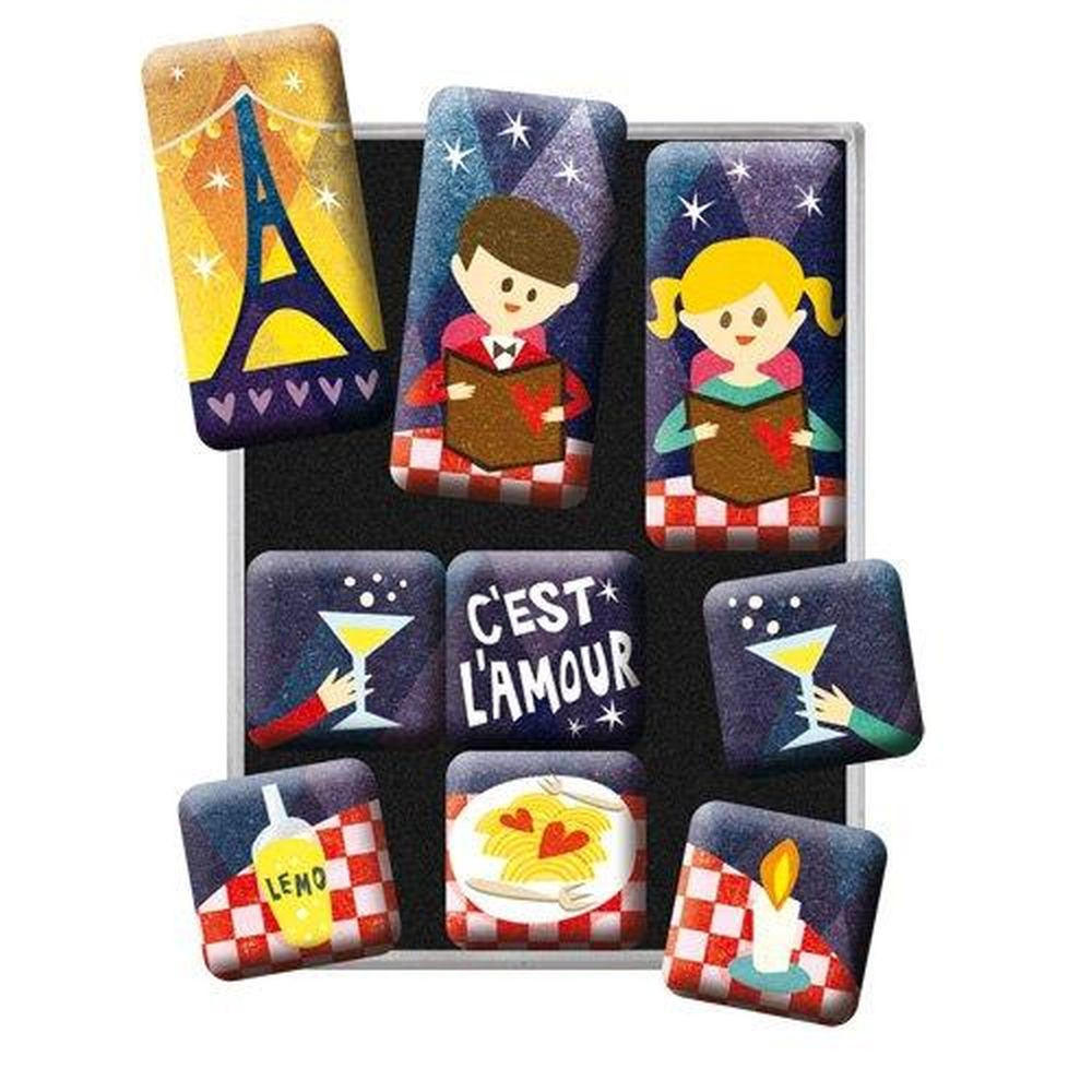 MAGNETSET 9-teilig Happy Together C’est L‘Amour - Multicolor, Metall (7/9/2cm) - Nostalgic-Art