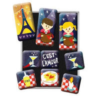 MAGNETSET 9-teilig Happy Together C’est L‘Amour - Multicolor, Metall (7/9/2cm) - Nostalgic-Art