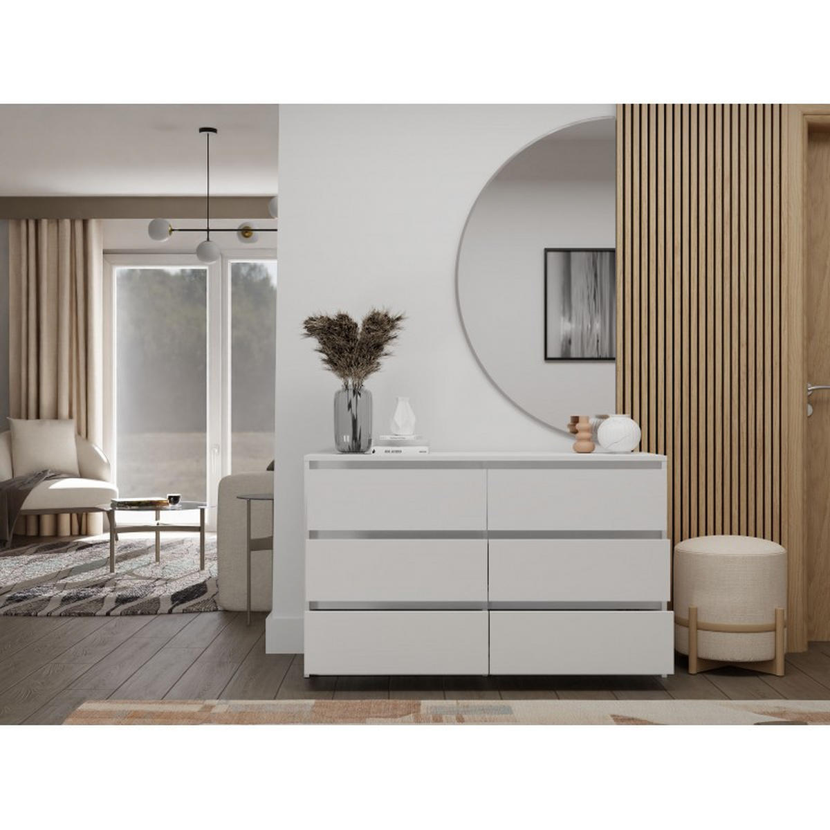 KOMMODE Weiß 120/73,5/40 - Weiß, Holzwerkstoff (120/74/40cm) - RAUMHIRSCH FURNITURE