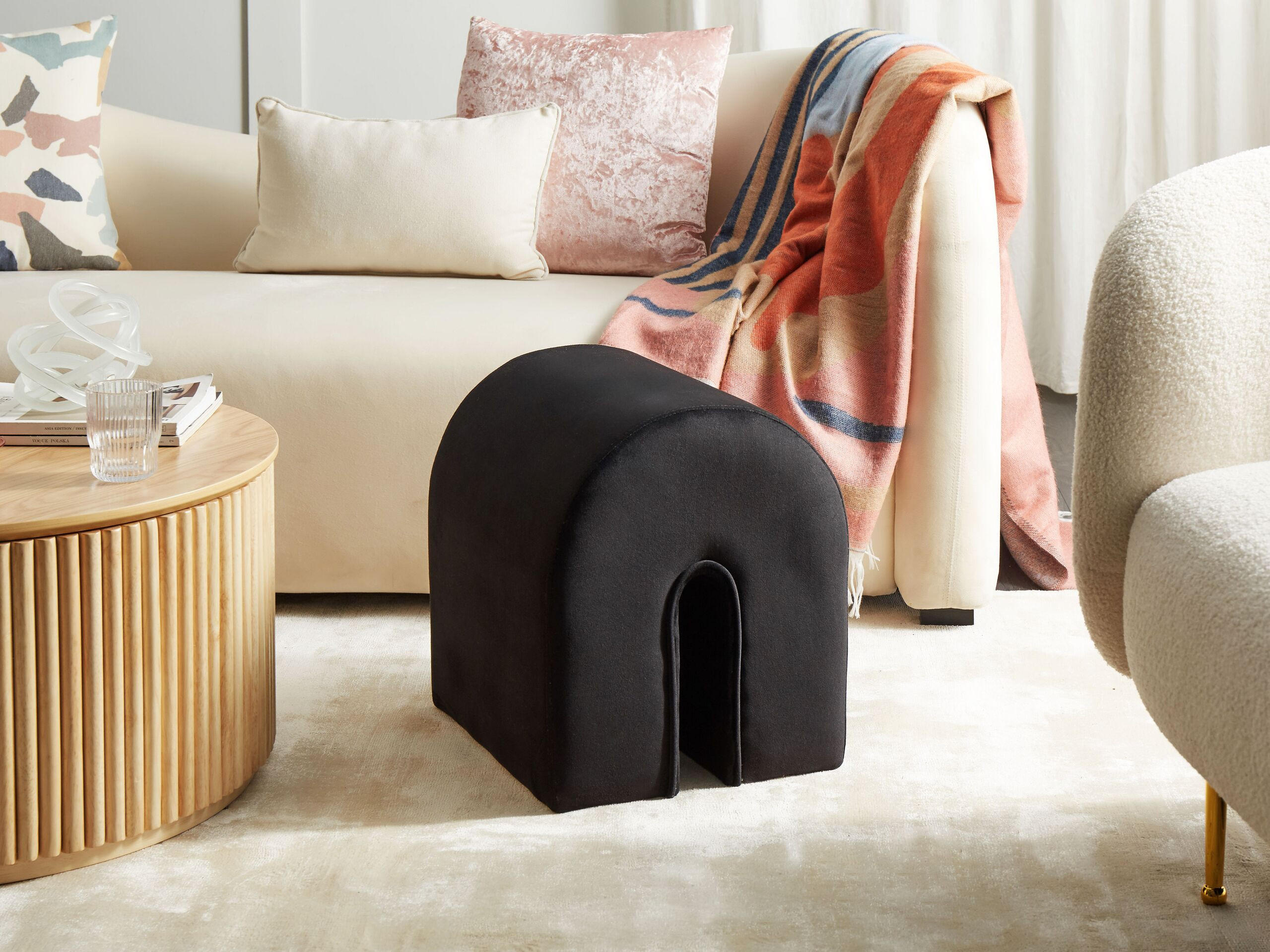 POUF Modoc 42/35/42 cm - Schwarz, Textil (35/42/42cm) - Beliani