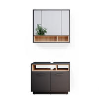 BADMÖBEL-SET Beatrice Anthrazit 2 Teile - Anthrazit/Sonoma Eiche, Holzwerkstoff (80/64/40cm) - Vicco