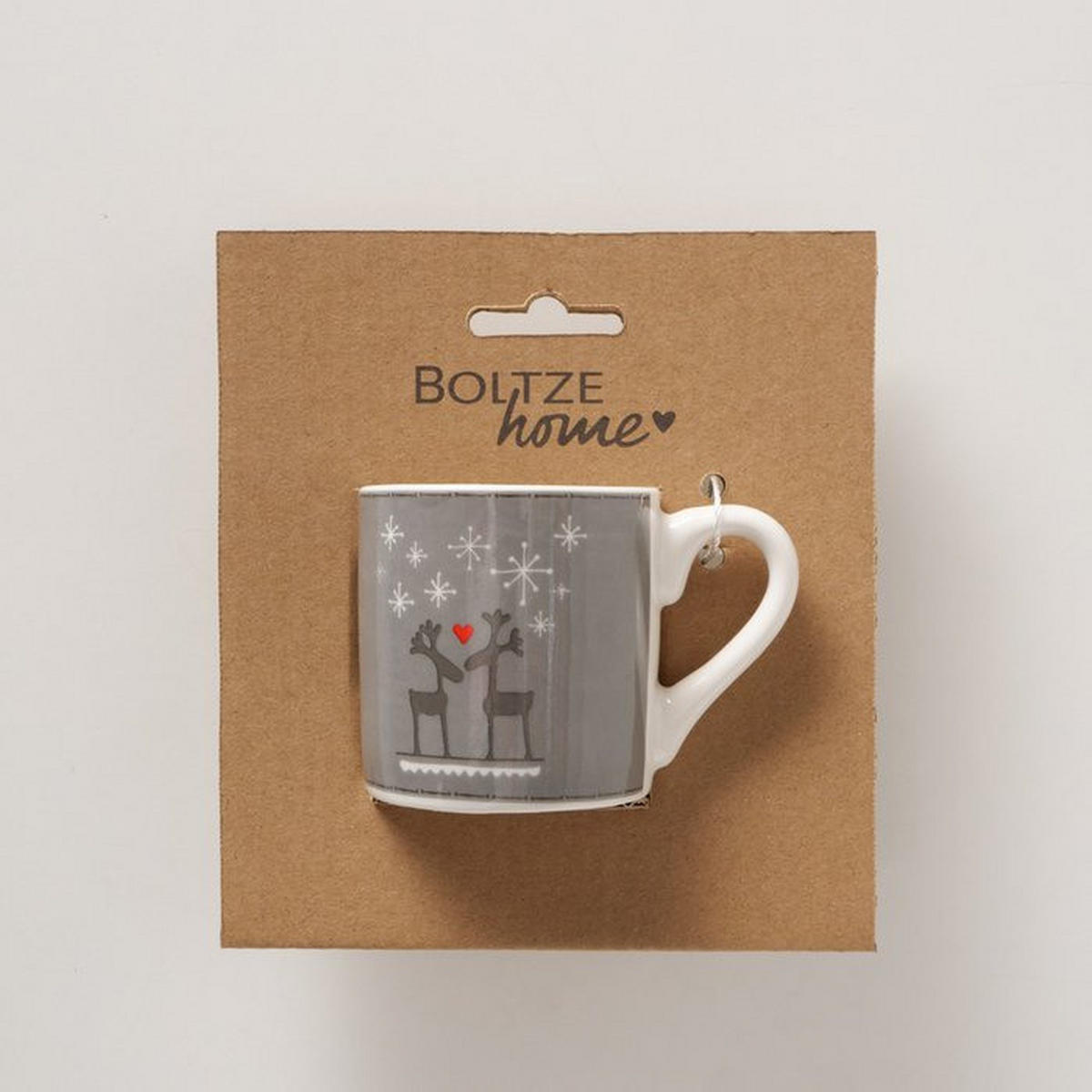 ESPRESSOTASSE mit Rentier Lovelies 8,5/5,8/6,1 cm - Grau, Keramik (5.8/6.1/8.5cm) - Boltze Home
