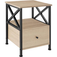 NACHTSCHRANK Falkirk, 40 x 41,5 x 55,5 cm, Industrial Holz hell, Eiche Sonoma - Naturfarben, Holzwerkstoff (40/55.5/41.5cm) - tectake