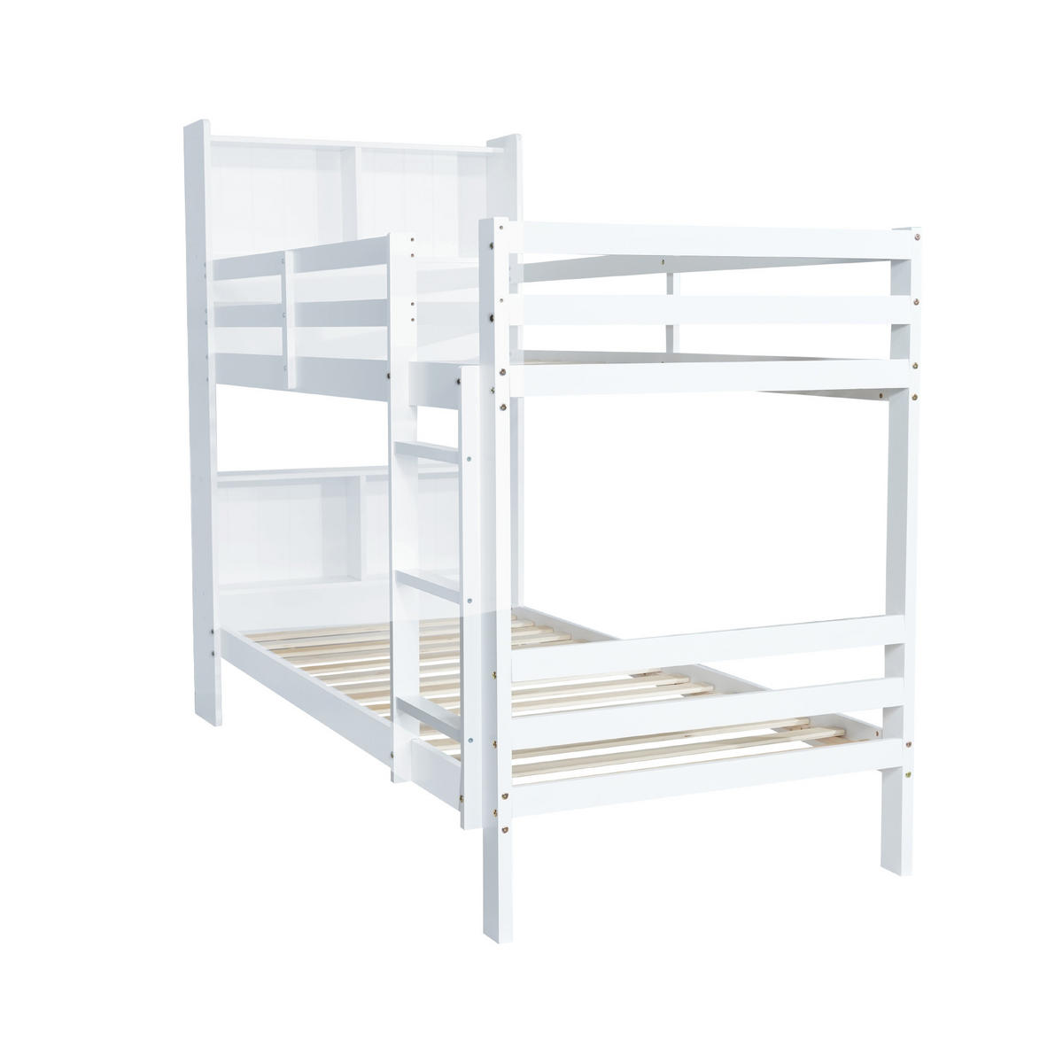 ETAGENBETT Stauraum-Holzbett Weiß - Weiß, Holz (90/200cm) - ComfortXL