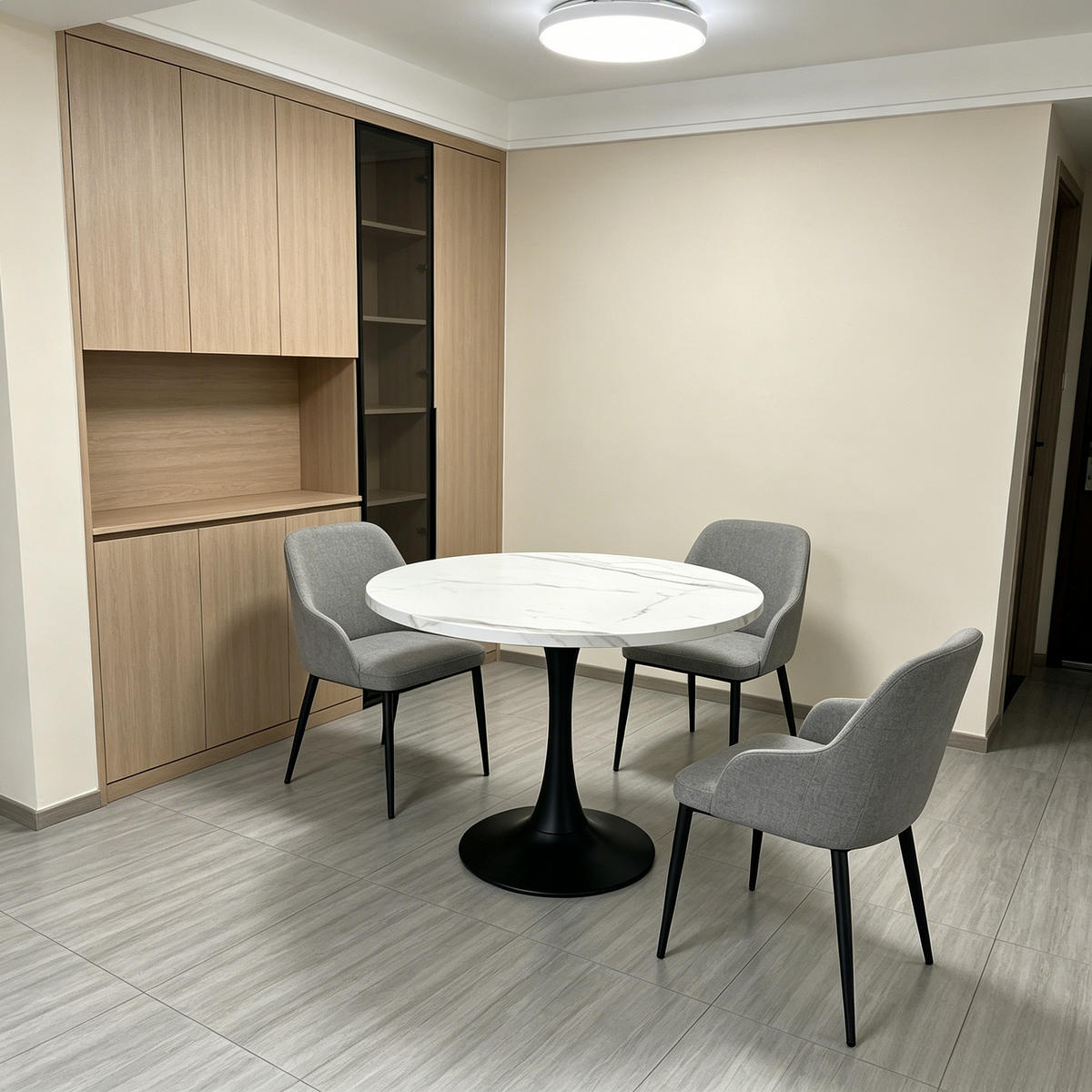 ESSTISCH runder 80 cm Weiß mit Metallgestell - Weiß, Holz (80/80/75cm) - Oxeza
