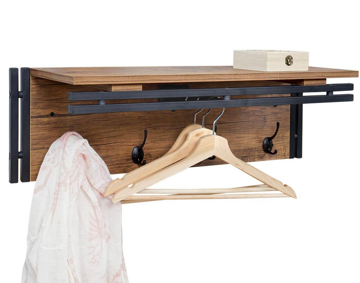 WANDGARDEROBE Wildeiche Dekor - Wildeiche, Holzwerkstoff (75/24/24cm) - MCW