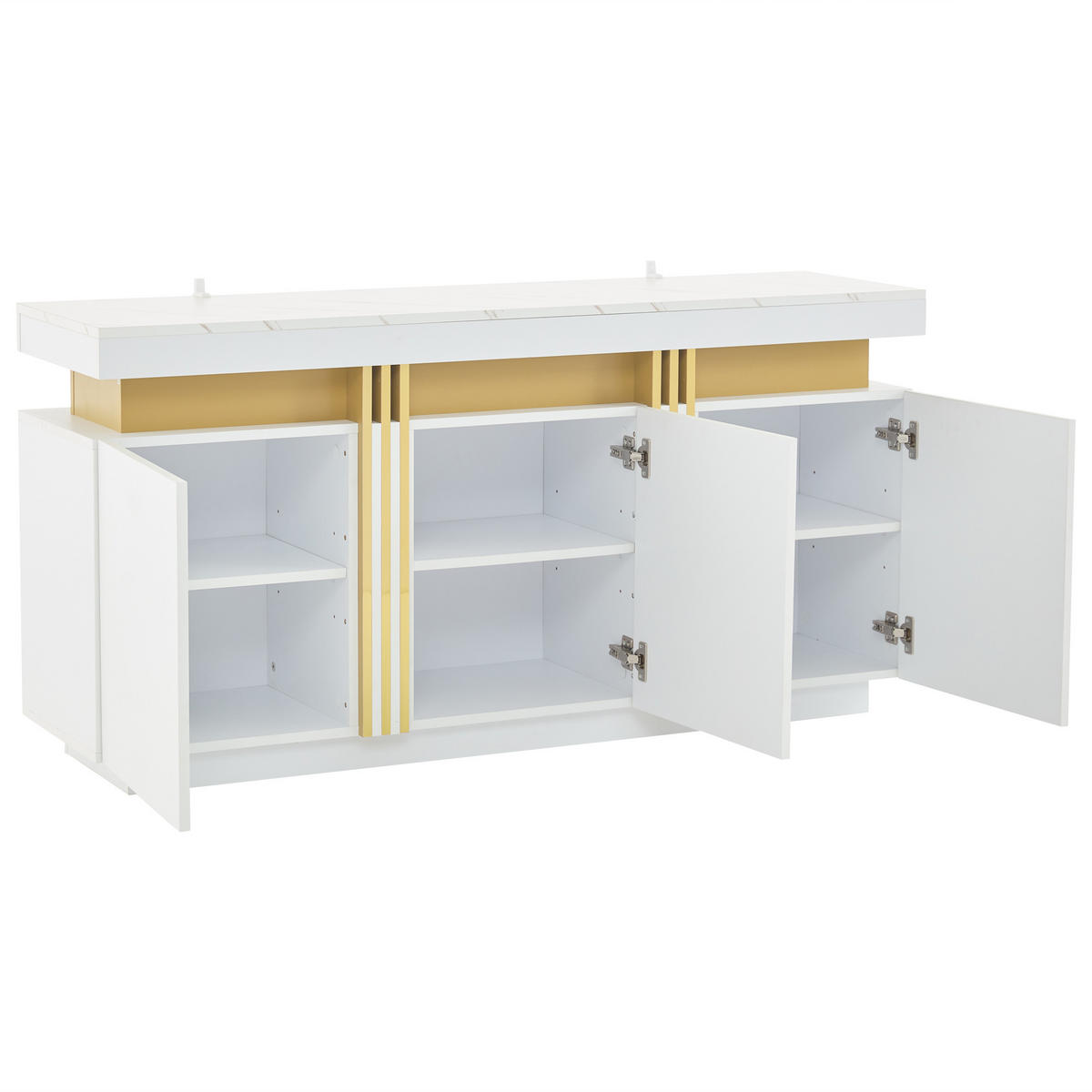 SIDEBOARD Weiß 140/38/70 cm - Weiß, Holzwerkstoff (140/70/38cm) - PANGIVO