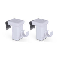 KLEMMTRÄGER für Cafehausstangen 2er Pack - Weiß, Kunststoff (2/4/4cm) - Bestlivings