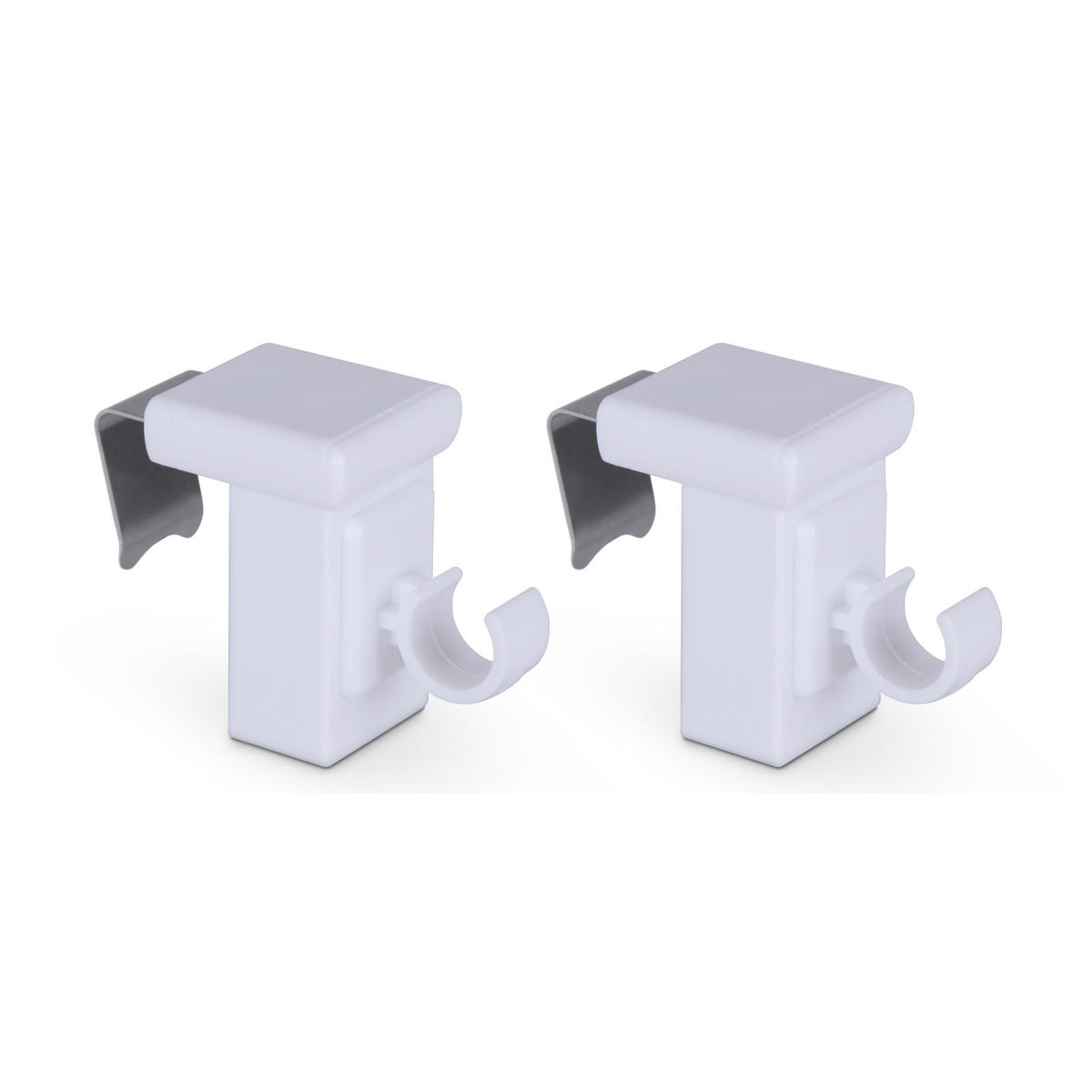 KLEMMTRÄGER für Cafehausstangen 2er Pack - Weiß, Kunststoff (2/4/4cm) - Bestlivings