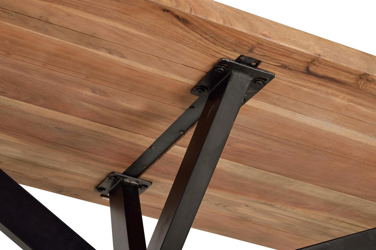 ESSTISCH aus Akazienholz und Metall - Braun, Holz (180/90/76cm) - Giner y Colomer