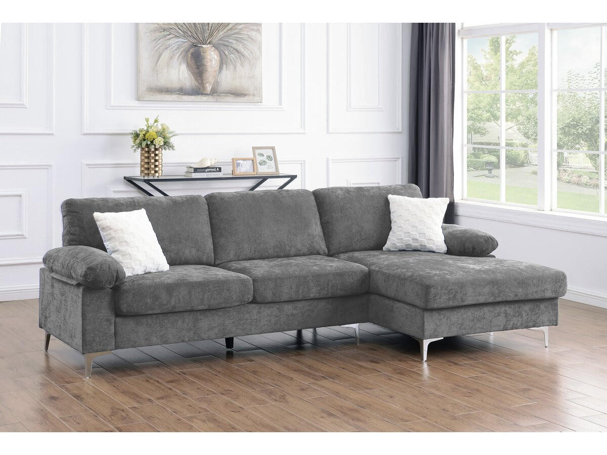 ECKSOFA jade Hellgrau - Grau, Textil (135/261cm) - Habitat Garten