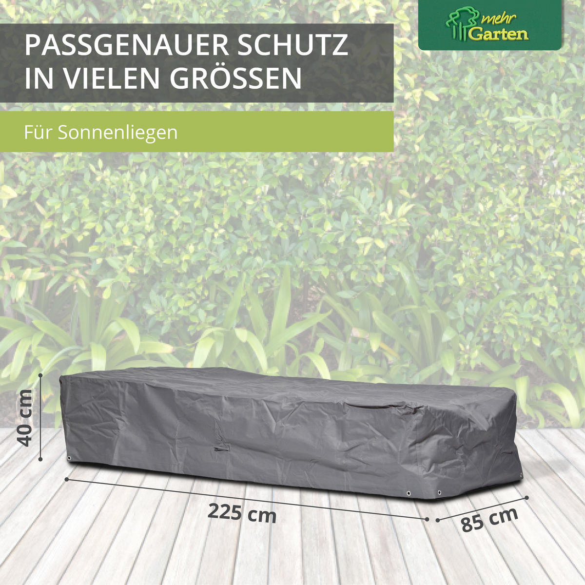 SCHUTZHÜLLE Gartenliege SHP-20005 - Grau, Kunststoff (210/40/75cm) - mehr Garten