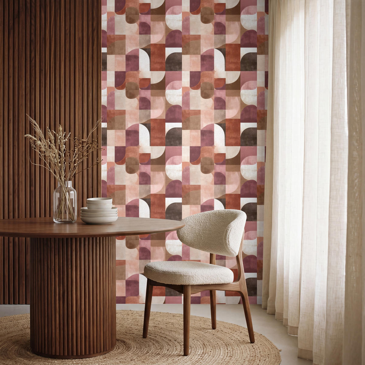 TAPETE - Geometrie - Modern - Retro - 120x200 cm - Multicolor, Papier (120/200cm) - OnlyWow