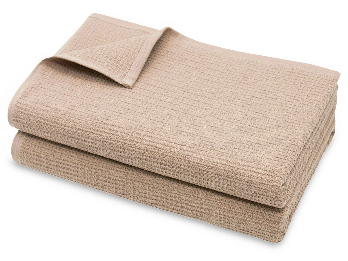 SAUNATUCH, 2er-Set, 70x180 cm, 100% Baumwolle, Braun - Cappuccino, Textil (70/180cm) - Zollner