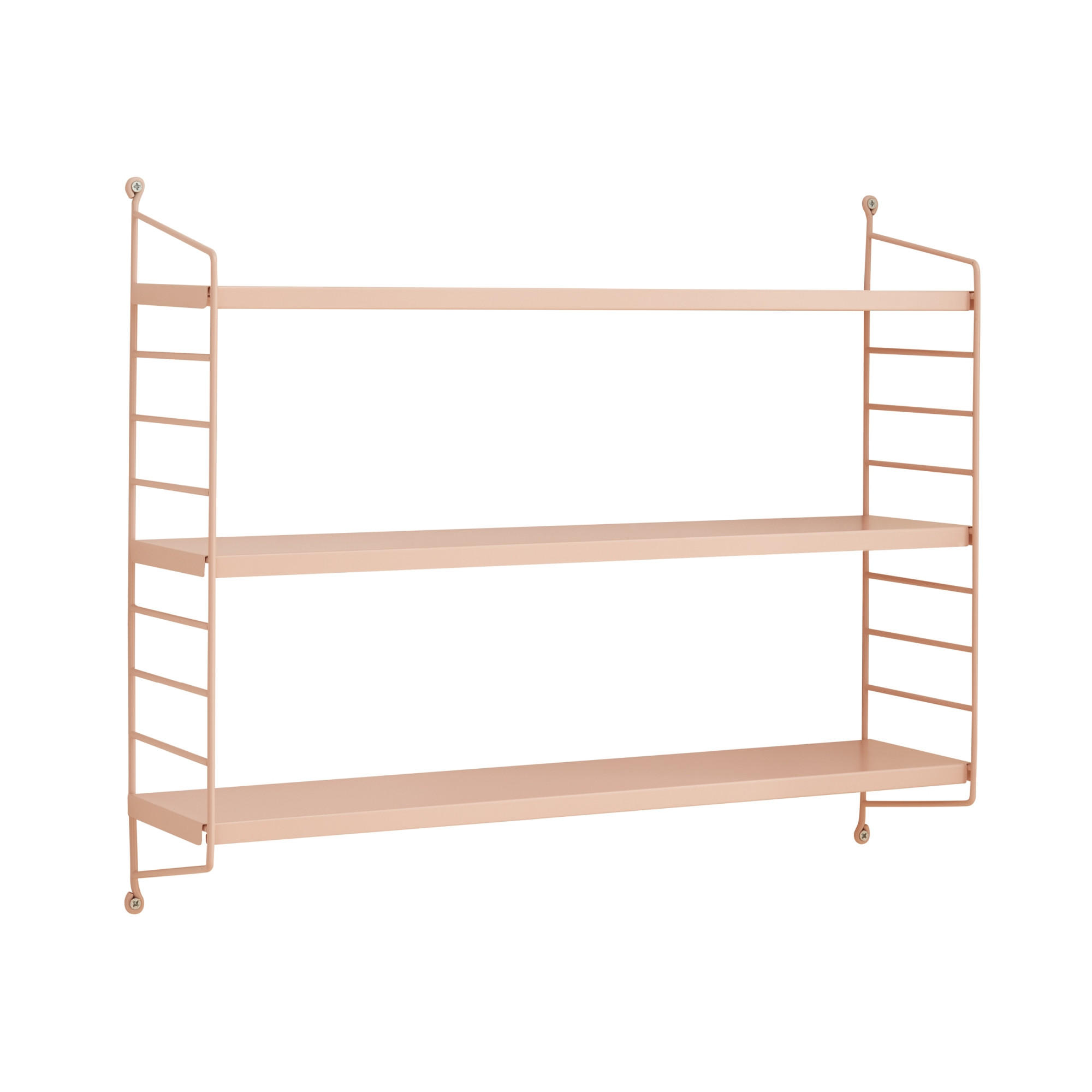 SADA NÁSTĚNNÝCH POLIČEK 2 KS Strängnäs - béžová, kov (60/50/15cm) - [en.casa]