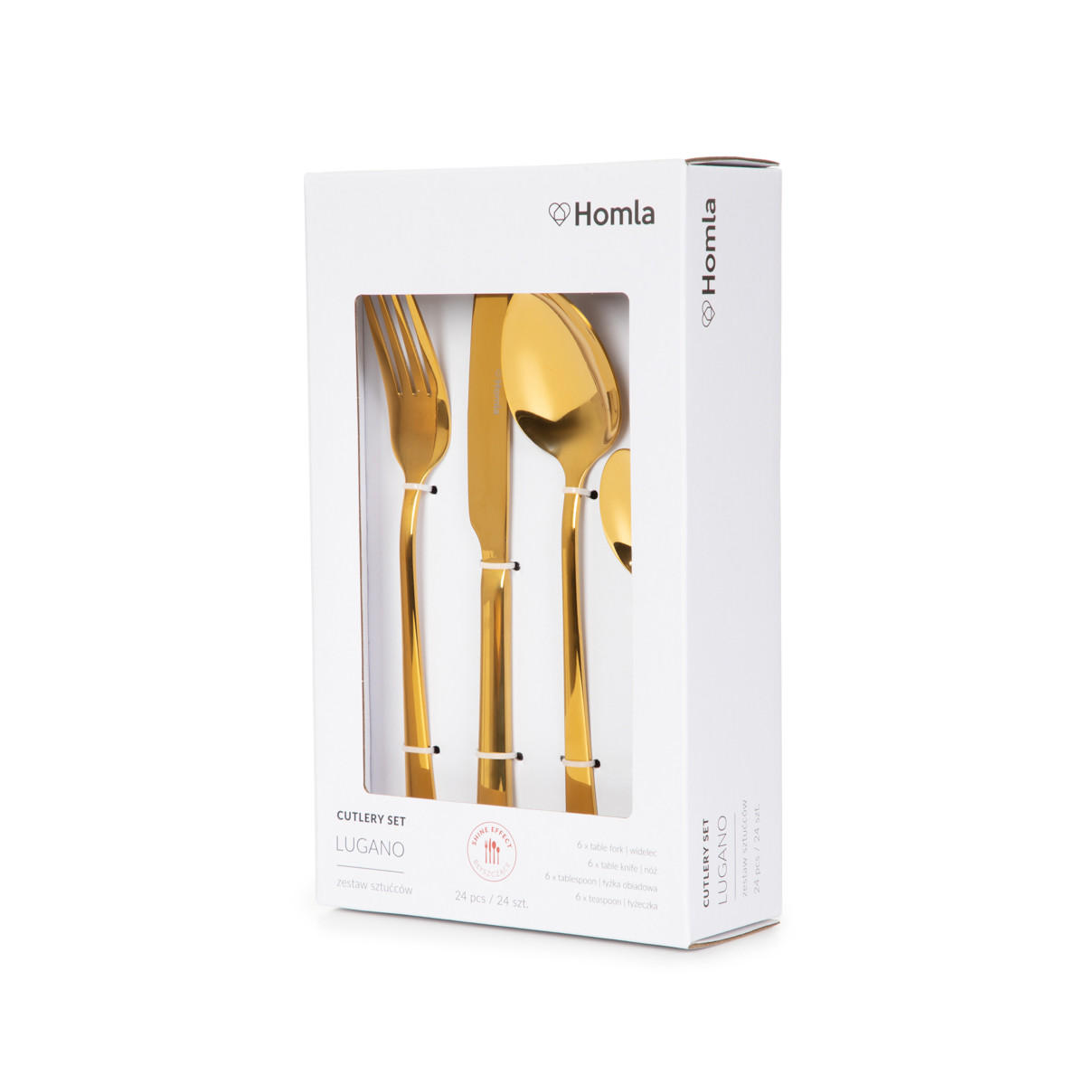 BESTECKSET Lugano Gold 24-tlg. - Goldfarben, Metall - Homla