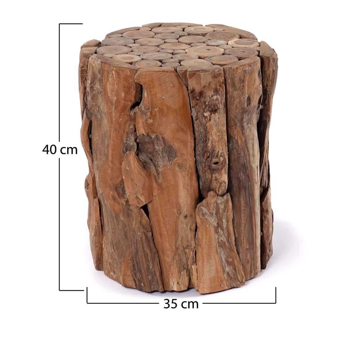 DEKO-SÄULE Malea 40 Treibholz, für Pflanzen, Kerzen naturfarben - Naturfarben, Holz (35/35/40cm) - CREEDWOOD
