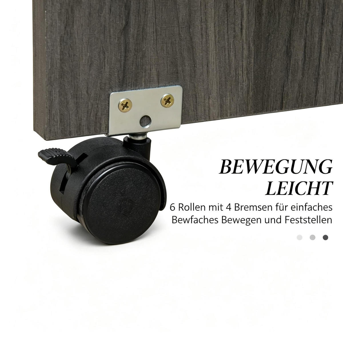 KLAPPTISCH 60-120/60/76,5 cm mit Rollen und Schubladen DE-39943 Grau - Grau, Holzwerkstoff (60/120/76.5cm) - ComfortXL