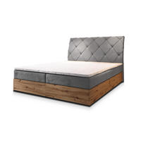 POSTEL BOXSPRING VELLANO 180x200 cm, s matrací a úložným prostorem, světle šedá - světle šedá, kompozitní dřevo/textil (180/200cm) - MASSENO