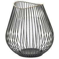 LATERNE Schwarz Thurston - Goldfarben/Schwarz, Metall (20/22/20cm) - Beliani