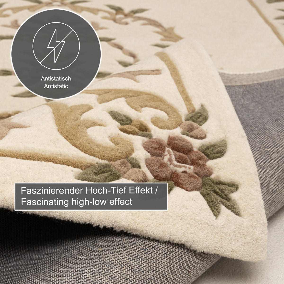 HANDTUFTTEPPICH Bloomingville 70x140 cm - Beige, Textil (70/140cm) - THEKO