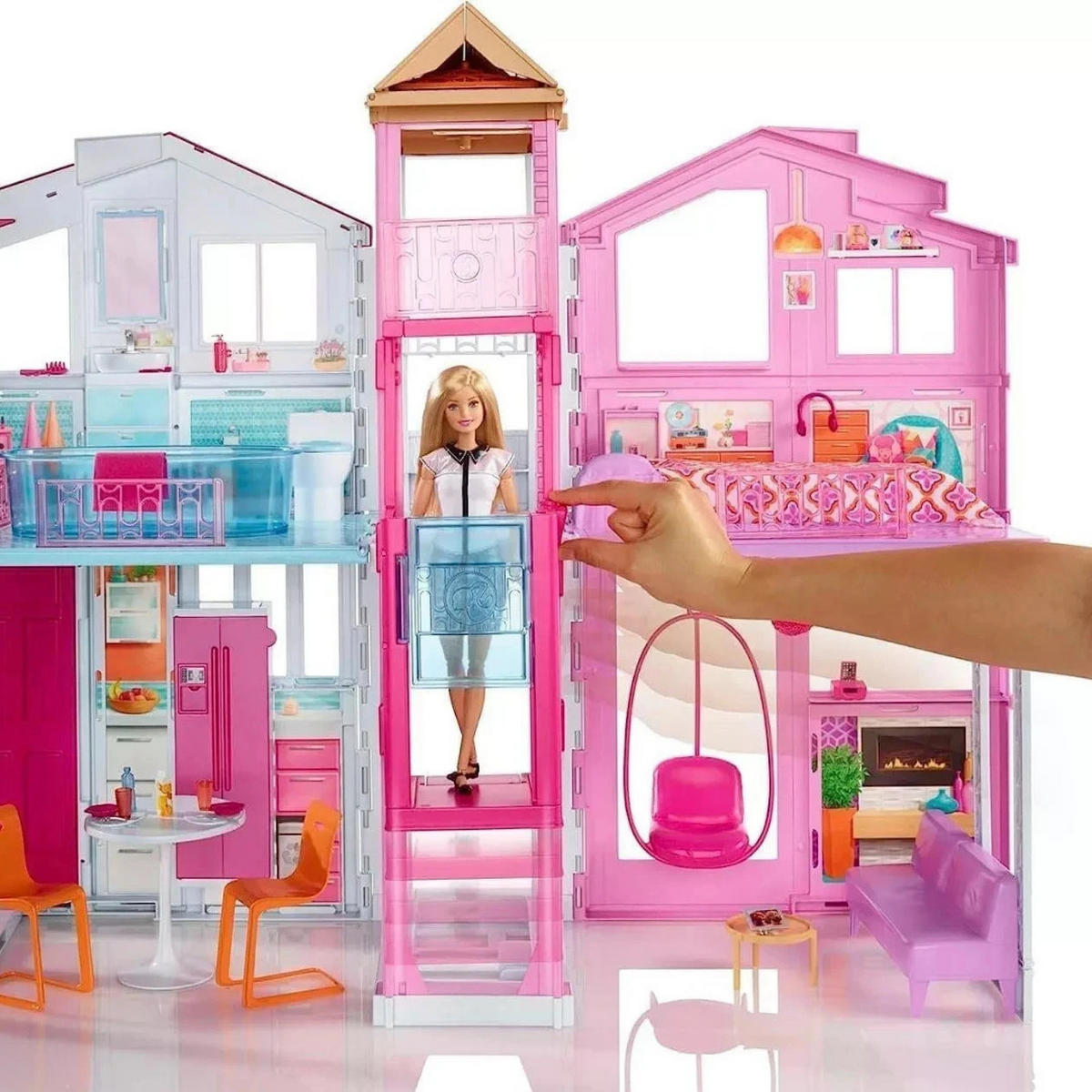 PUPPENHAUS Stadthaus Barbie 3Etagen Spielset - Pink, Kunststoff - Barbie