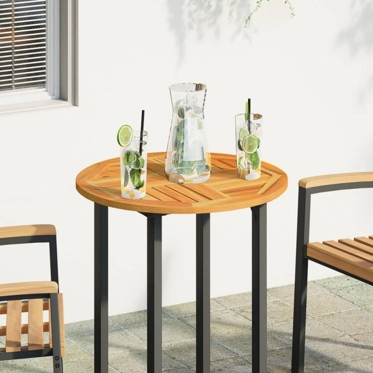 TISCHPLATTE Ø60/2 Cm Rund Massivholz Akazie - Braun, Holz (60/60/2cm) - vidaXL