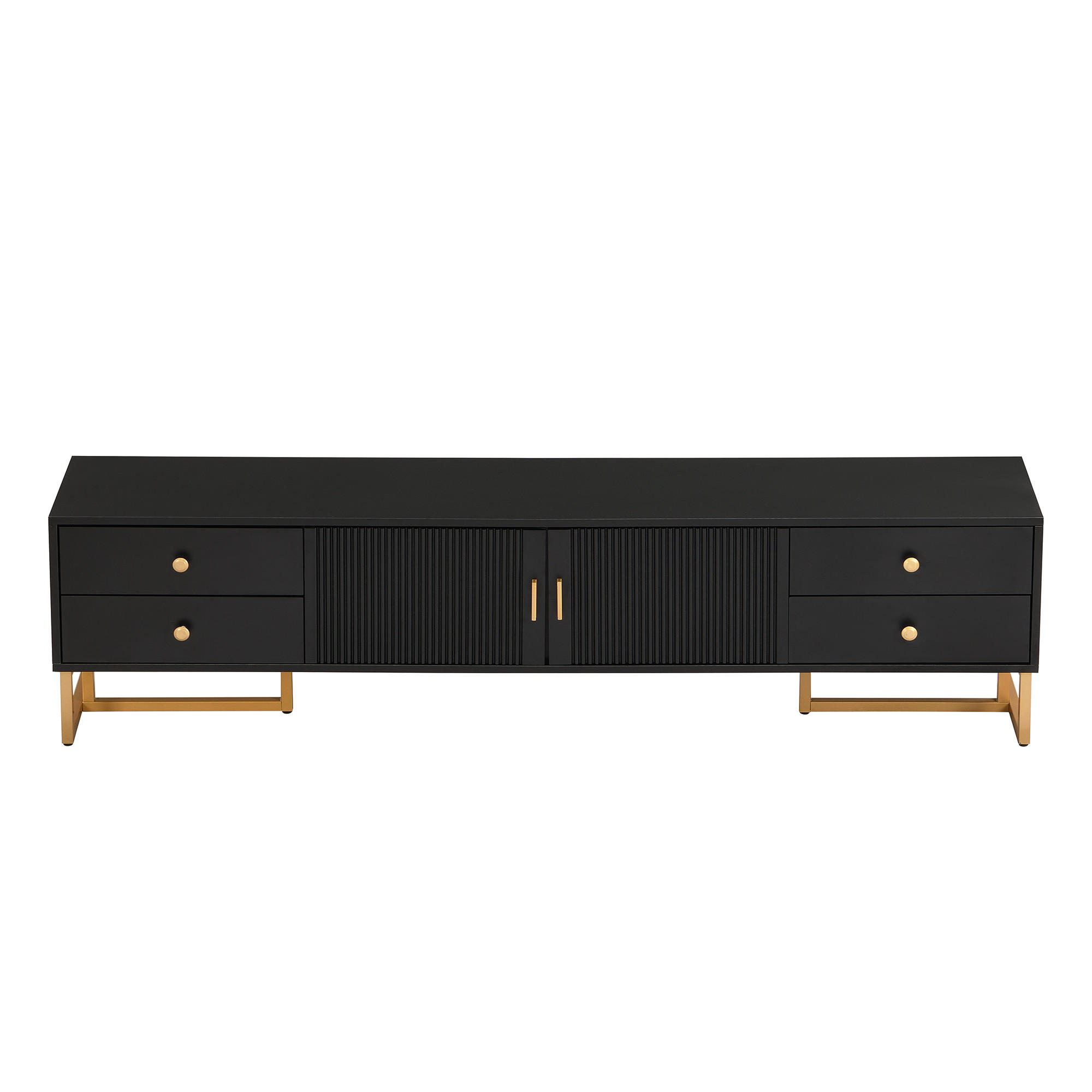OKWISH TV-SCHRANK Schwarz 175cm × 30cm × 46cm