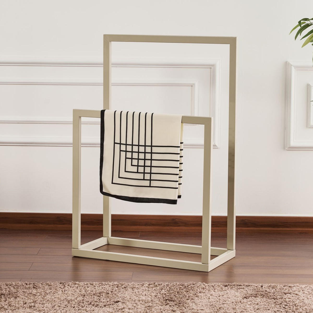 HANDTUCHHALTER mit 2 ebenen aus metall 25/60/90 cm - Taupe, Metall (60/90/25cm) - Calicosy