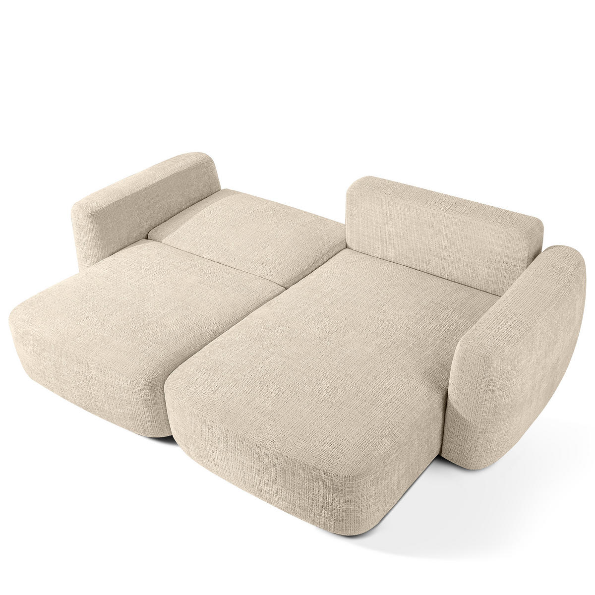 SITZGARNITUR ELOSA - Creme, Holz/Textil (245/85/165cm) - KONSIMO®