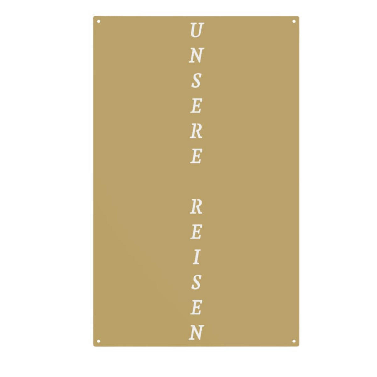 MAGNETTAFEL Unsere Reisen Goldfarben 50x80 cm - Goldfarben, Metall (50/80/0.7cm) - ANWICAR