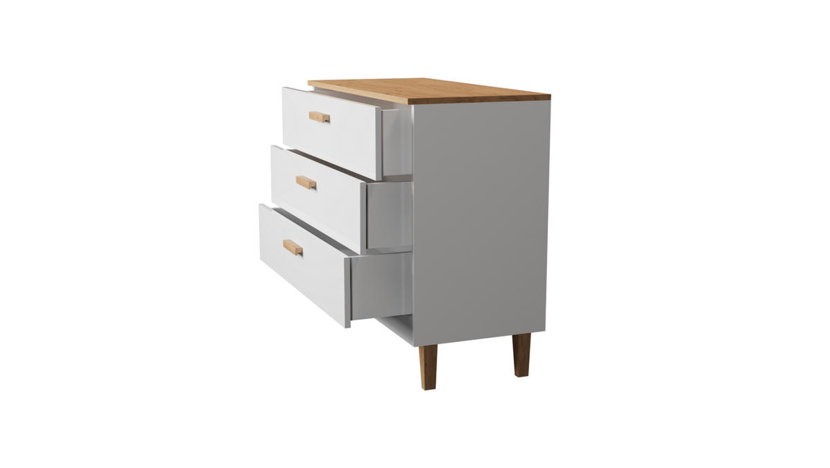 KOMMODE Denver 100/90/47 - Weiß, Holzwerkstoff (100/90/47cm) - RAUMHIRSCH FURNITURE