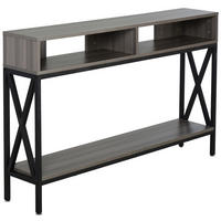 KONSOLENTISCH DE-16755 Industrie-Design mit Ablage Grau - Grau, Holzwerkstoff (120/23/75cm) - ComfortXL