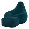 SITZSACK Dalton mit Hocker - Dunkelgrün/Petrol, Textil (90/73/84cm) - icon