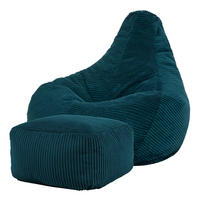 SITZSACK Dalton mit Hocker - Dunkelgrün/Petrol, Textil (90/73/84cm) - icon