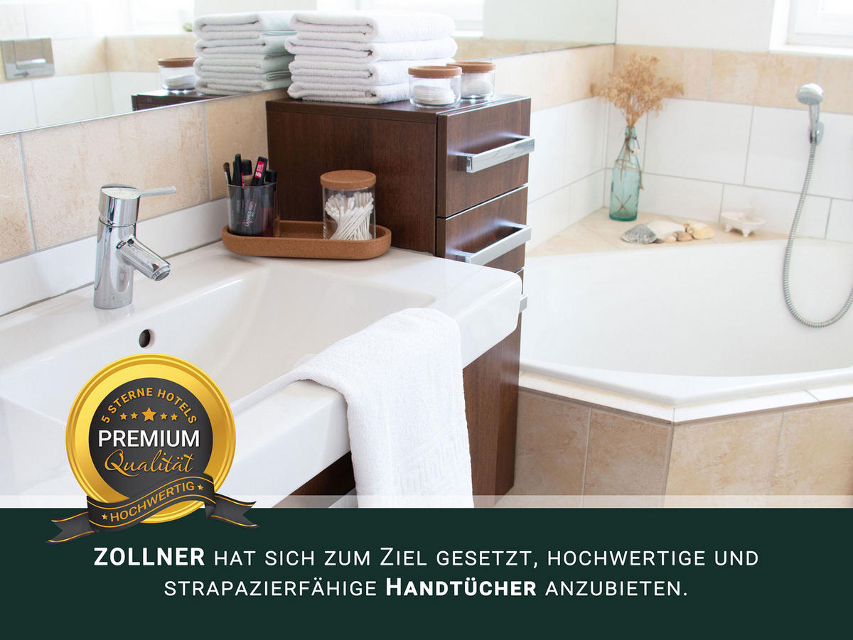 HANDTÜCHER, 10er-Set, 50x100 cm, 70% Baumwolle, 30% Polyester, Weiß - Weiß, Textil (50/100cm) - Zollner