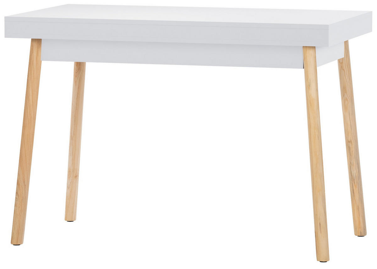 SCHREIBTISCH 110/60/75 cm Holz weiß - Eukalyptusholzfarben/Weiß, Holz (60/110/75cm) - CLP