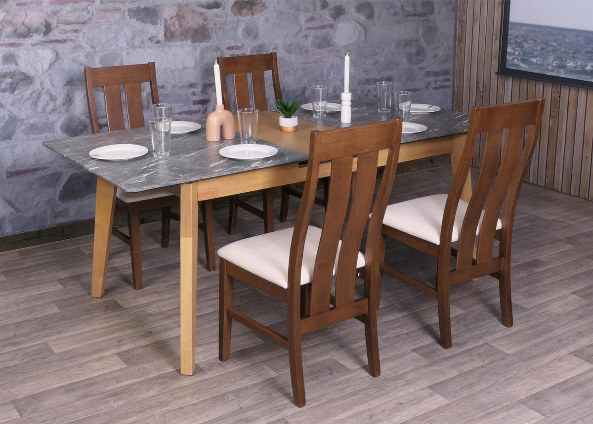 ESSZIMMERTISCH rechteck Grau - Braun/Grau, Holz (90/200/77cm) - MCW