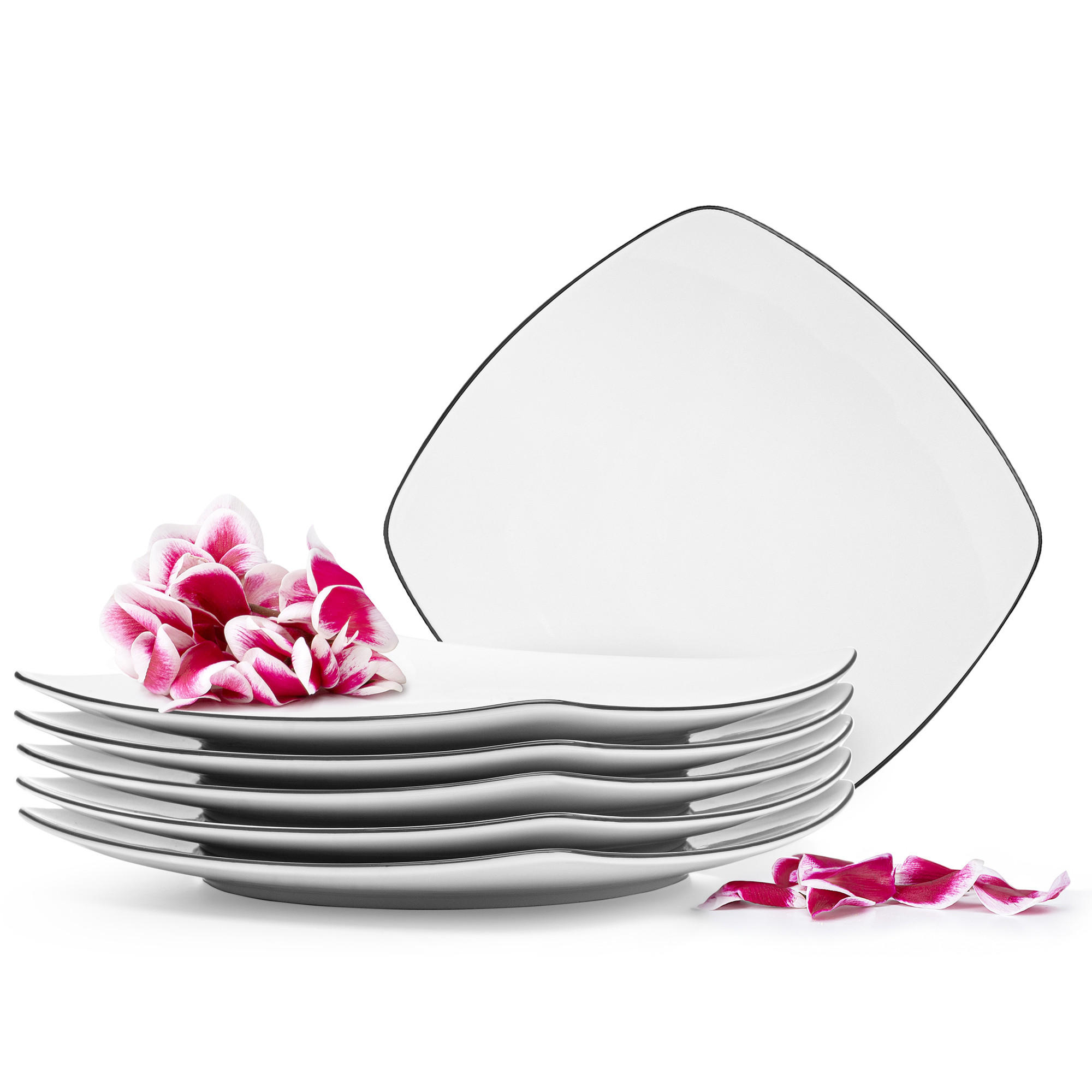 SPEISETELLER CARLINA 6-tlg - Weiß, Keramik (25.5cm) - KONSIMO®