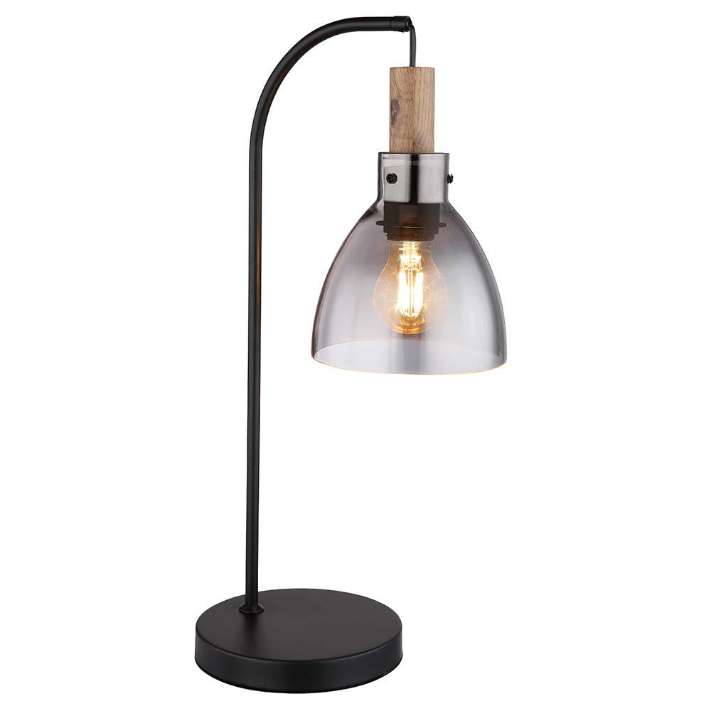 LED TISCHLEUCHTE Matte Rauchglas Schwarz - Schwarz, Glas (25/18/55cm) - Globo Lighting