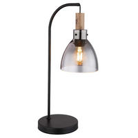 LED TISCHLEUCHTE Matte Rauchglas Schwarz - Schwarz, Glas (25/18/55cm) - Globo Lighting