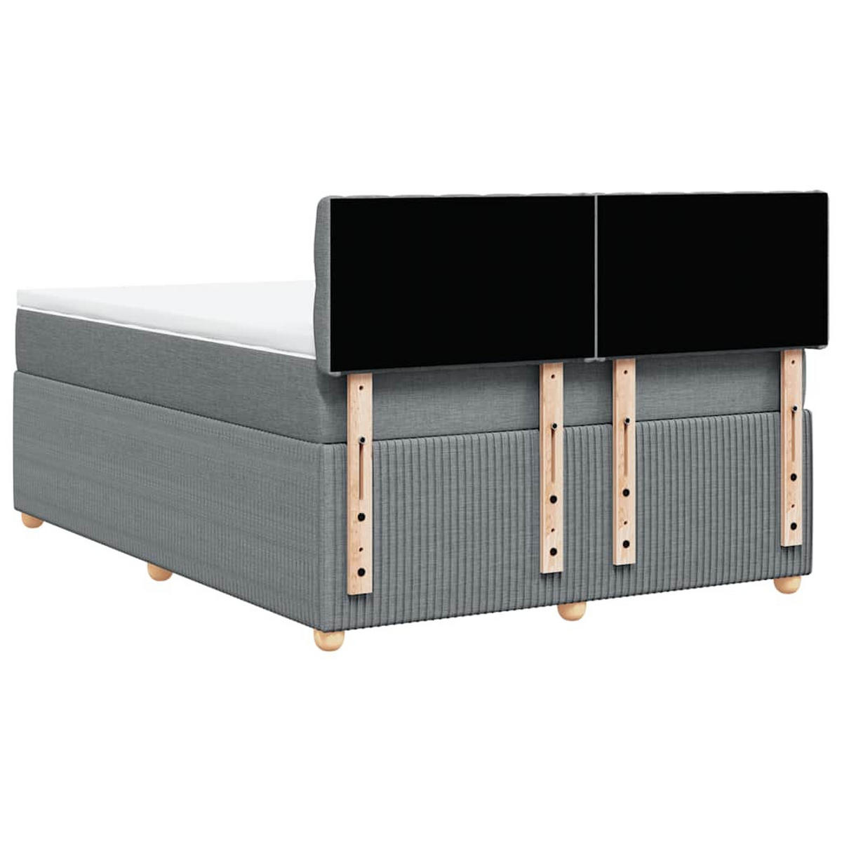 BOXSPRINGBETT 160/200 Cm Grau Gewebe - Grau, Textil (160/200cm) - vidaXL