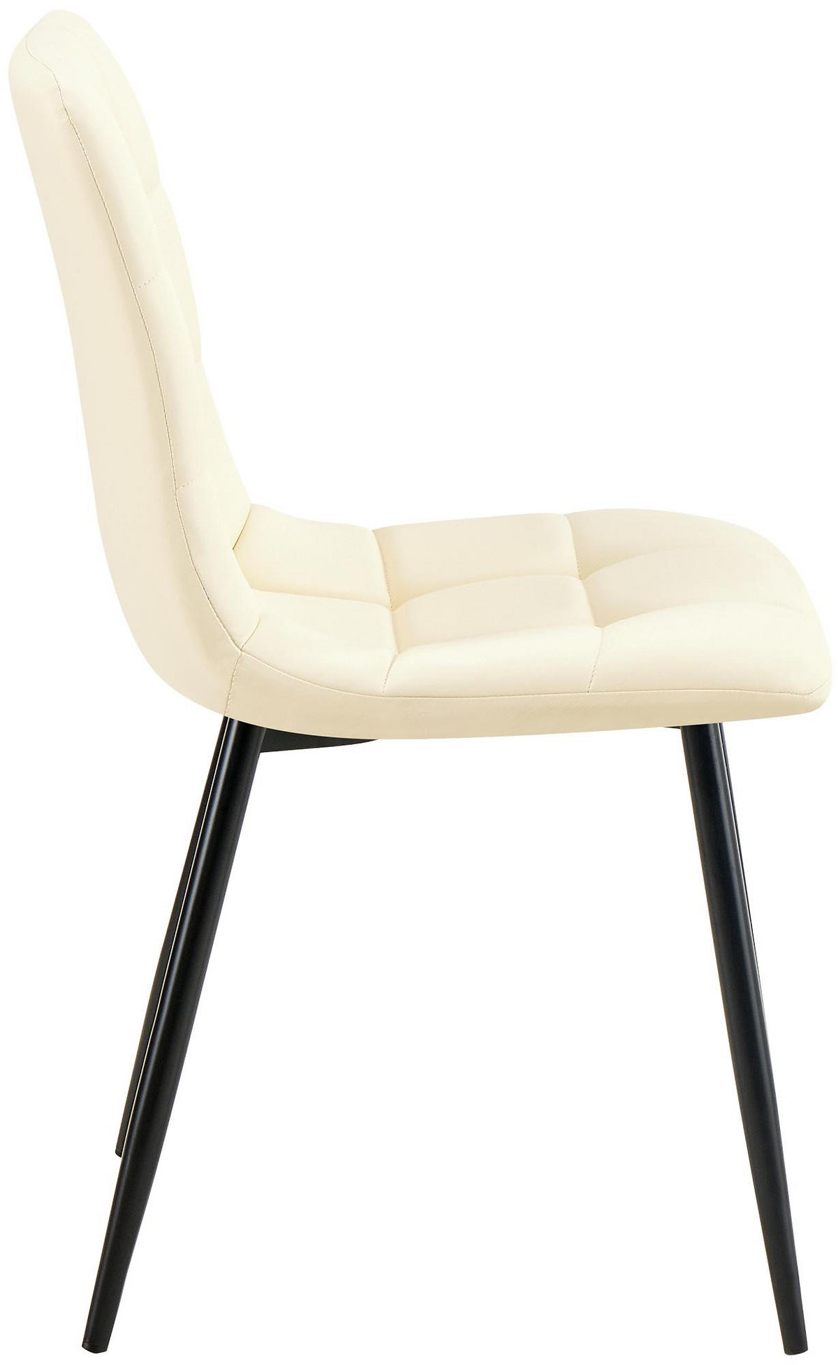 STUHL Lederlook Creme - Creme/Schwarz, Textil/Metall (45/84/55cm) - CLP