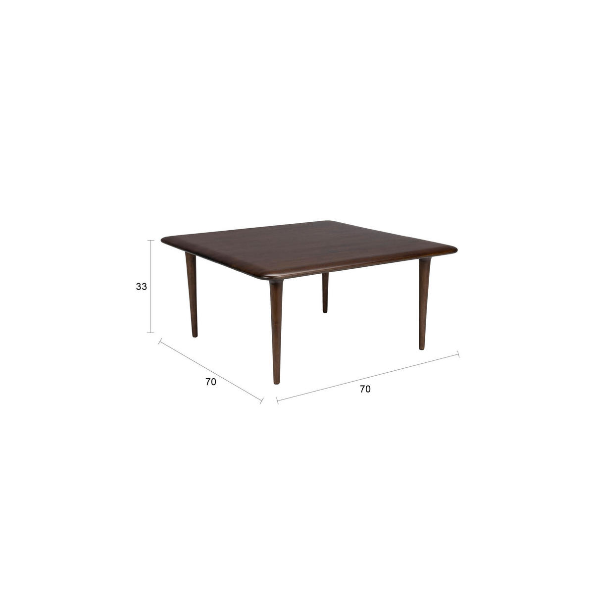 COUCHTISCH Elroy 70x70 cm Walnussfarbe - Braun, Holz (70/70/33cm) - Dutchbone