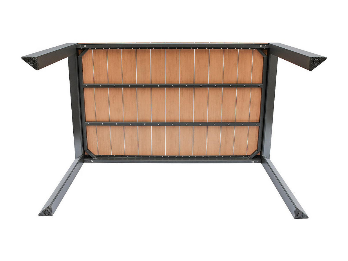 GARTENTISCH - 4 , 6 -Sitzer - Aluminium - anthrazitgrau, naturfarben hell - NYROS - Anthrazit, Metall (90/150/75cm) - Vente-Unique