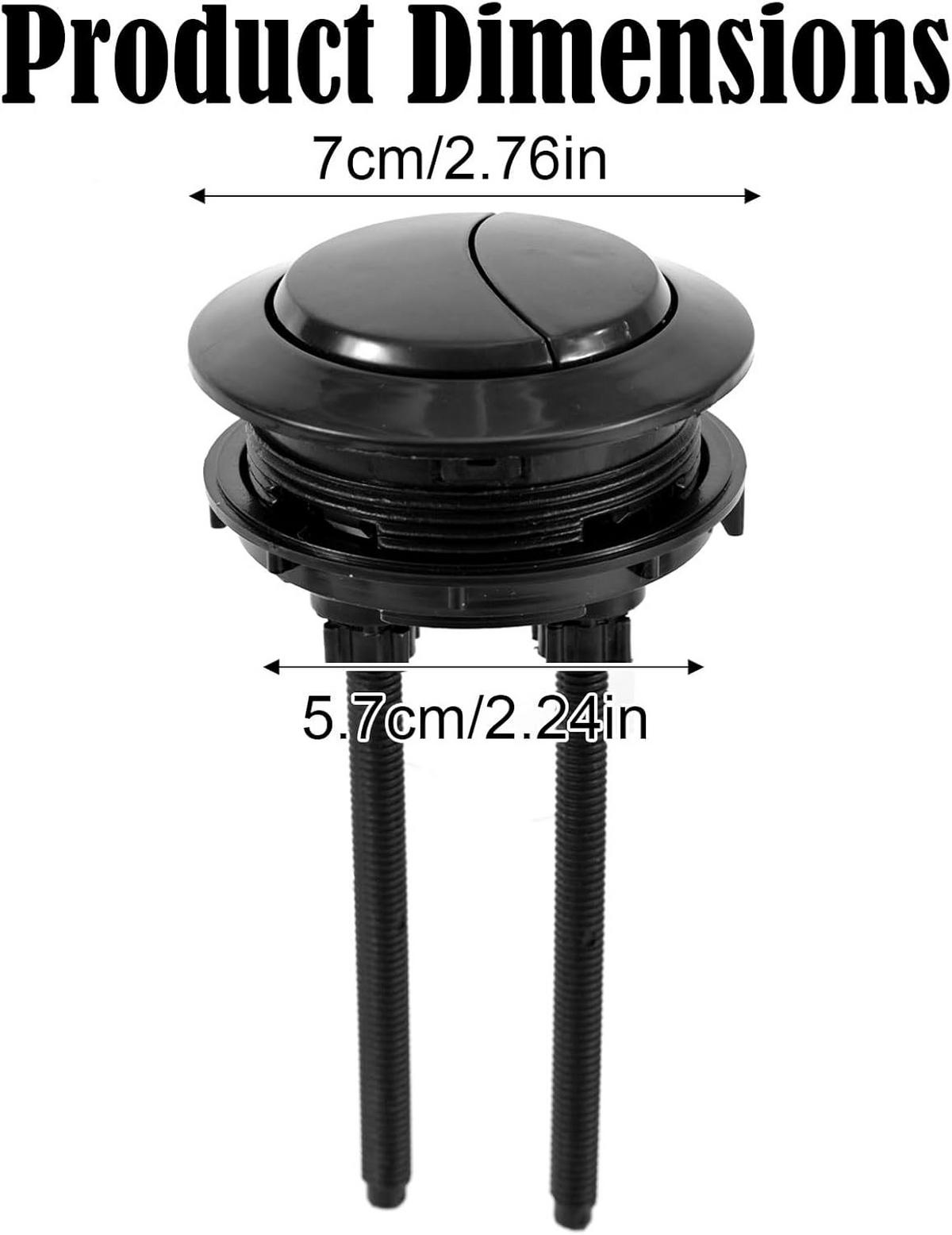 WC-SPÜLTASTE, Doppelstift, schwarz, Durchmesser 4.7CM - Schwarz, Kunststoff (8/12/8cm)
