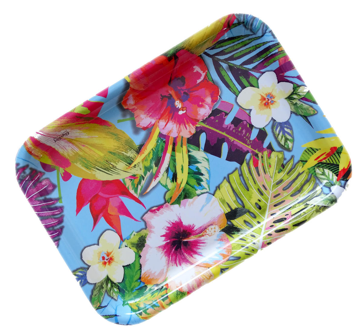 TABLETT Tropical, rechteckige Melamin Serviertablett 31x23 cm - Multicolor, Kunststoff (23/2/31cm) - Lashuma
