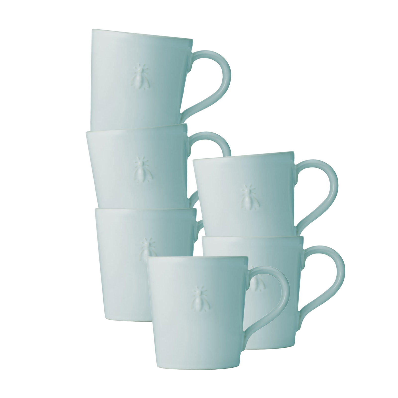 HENKELBECHER Biene blau 520 ml 6er Set - Blau, Keramik (0.52L) - La Rochère